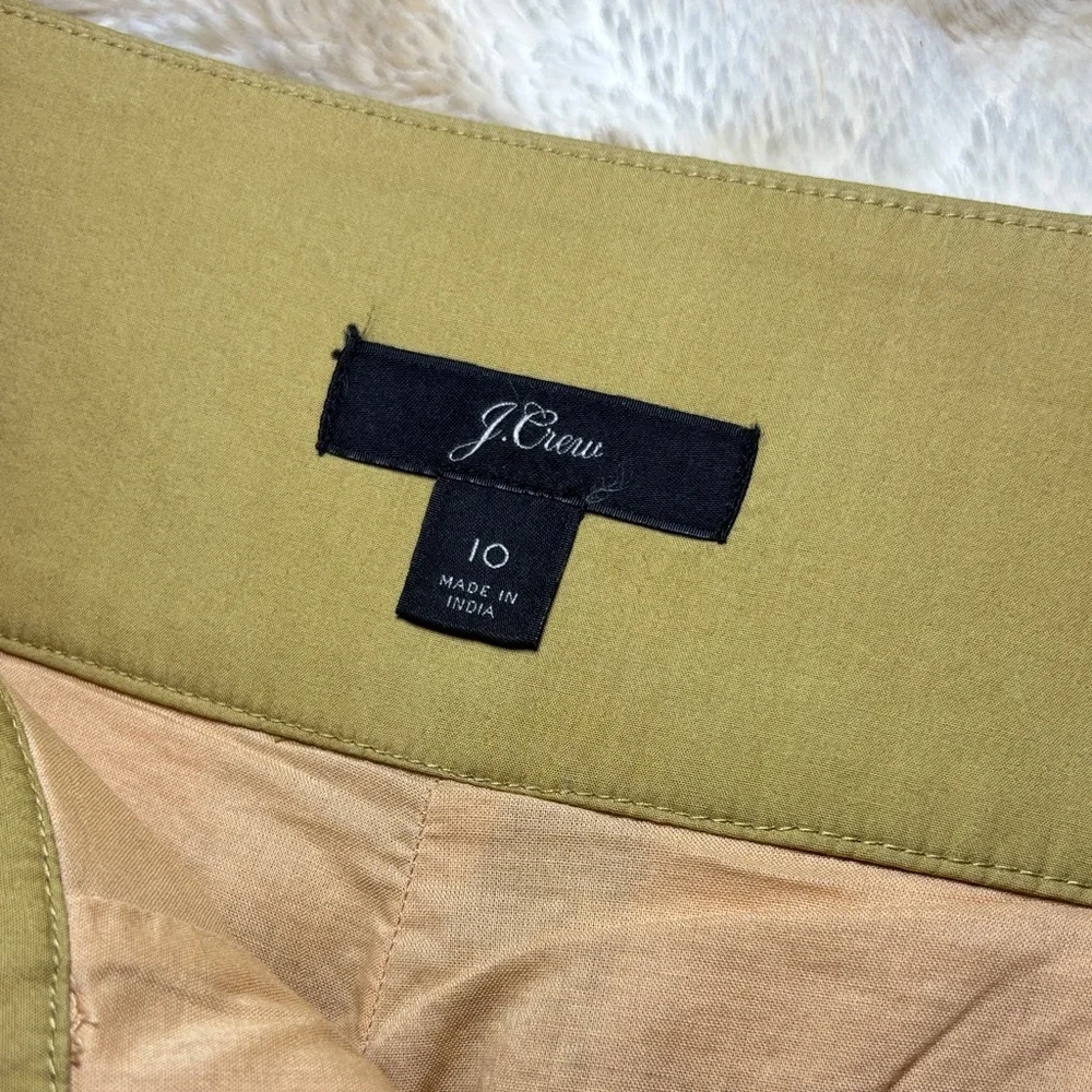 J Crew Gold Tie Waist Short in Cotton Poplin, high rise, size 10, EUC